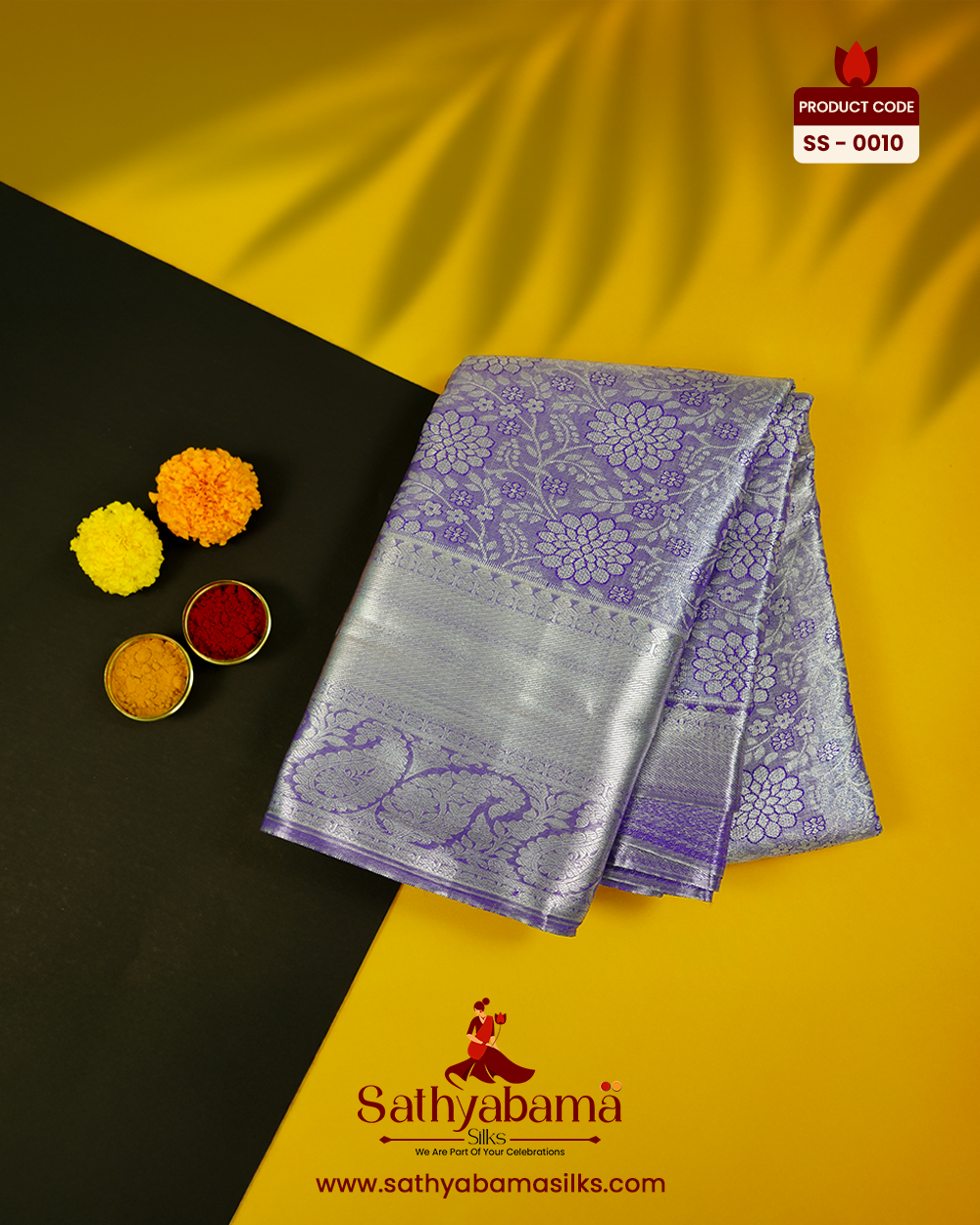 Royal Blue Dharmavaram Semi Pattu Saree with Silver and Gold Zari Patterns